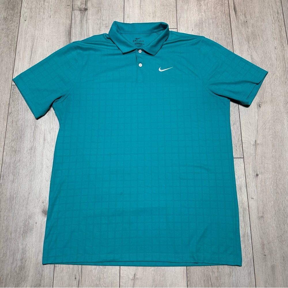 Nike Men's Dri-Fit Aqua Polo Golf Fish Every day wear Shirt size Large